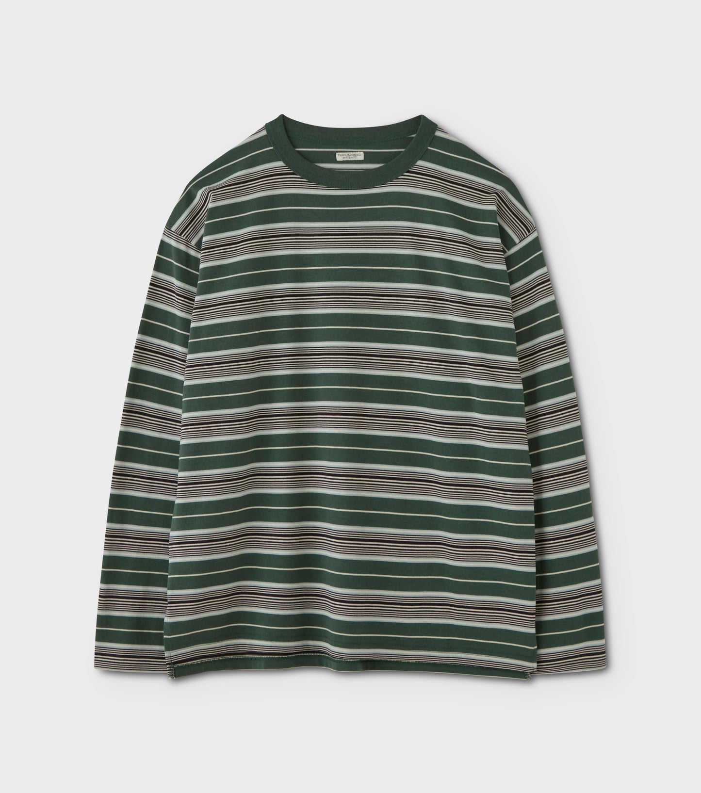 Border LS Top / Navy×Brown