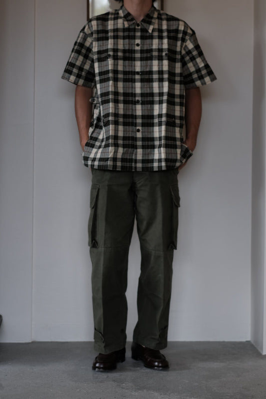 MADRAS SS SHIRT JACKET / ECRU × OLIVE