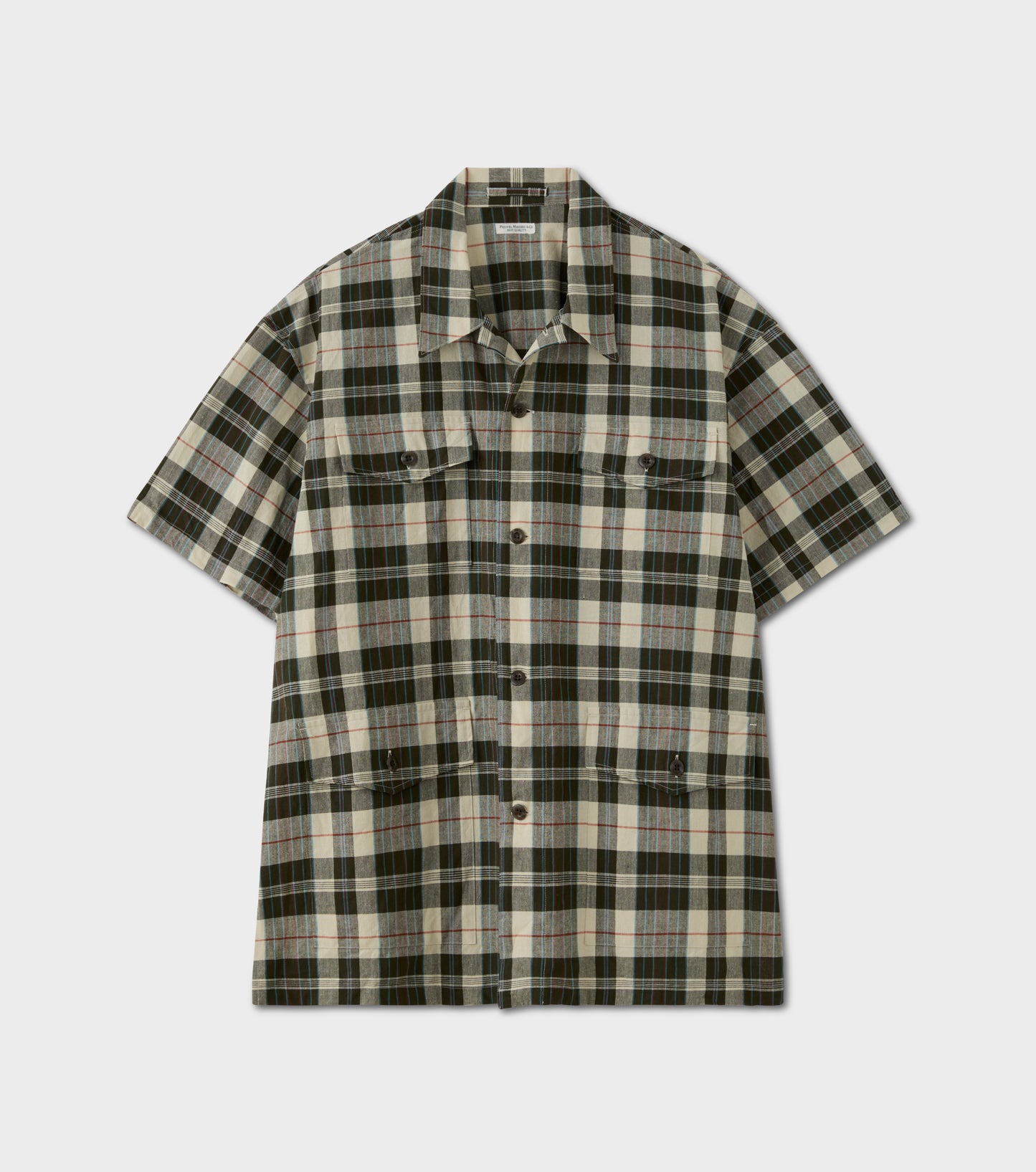 MADRAS SS SHIRT JACKET / ECRU × OLIVE