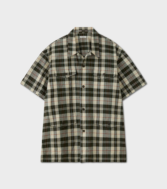 MADRAS SS SHIRT JACKET / ECRU × OLIVE
