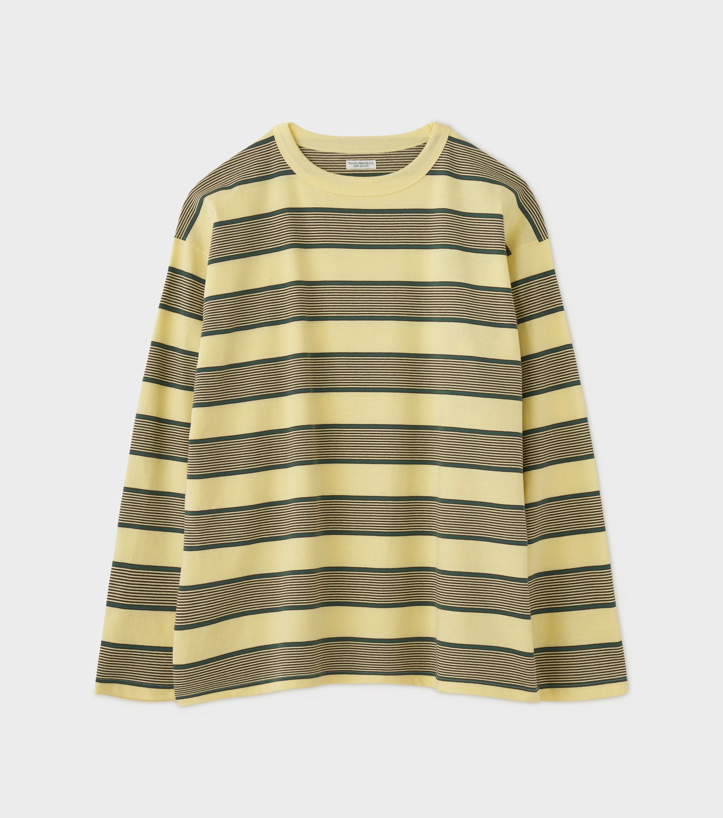 BORDER LS TOP / P.YELLOW x VIRIDIAN