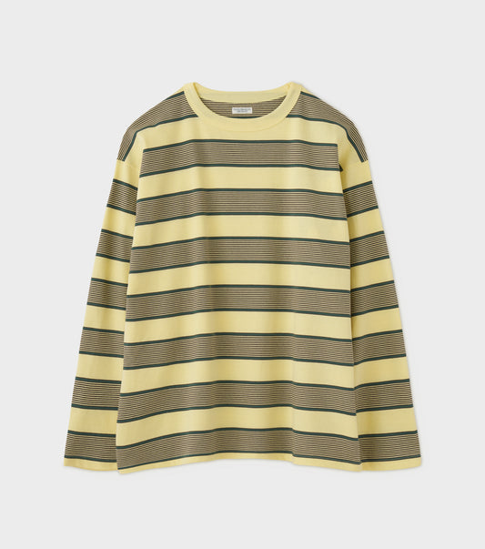 BORDER LS TOP / P.YELLOW x VIRIDIAN