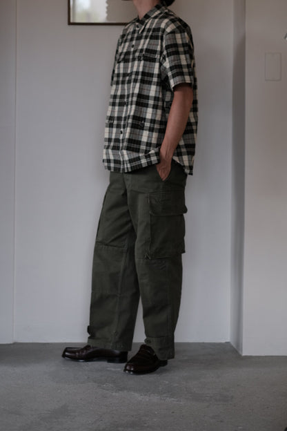 MADRAS SS SHIRT JACKET / ECRU × OLIVE