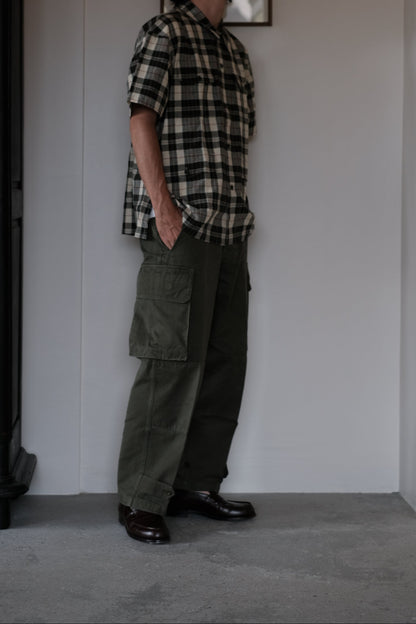 MADRAS SS SHIRT JACKET / ECRU × OLIVE