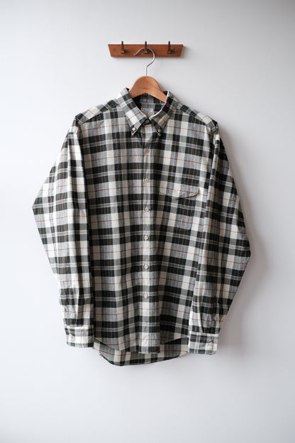 MADRAS B.D. LS SHIRT / ECRU × OLIVE