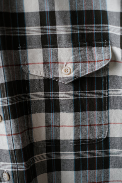MADRAS B.D. LS SHIRT / ECRU × OLIVE