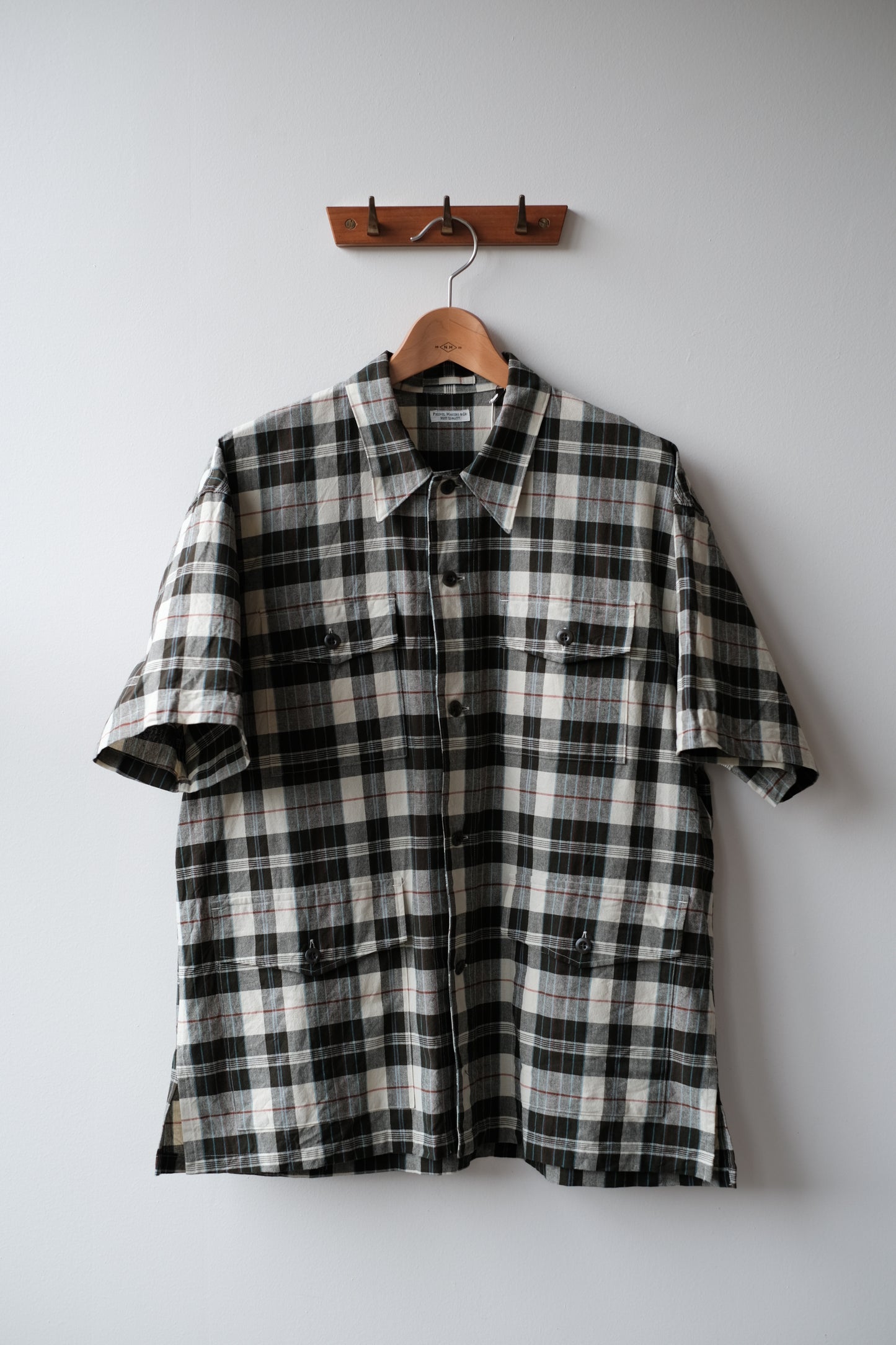 MADRAS SS SHIRT JACKET / ECRU × OLIVE