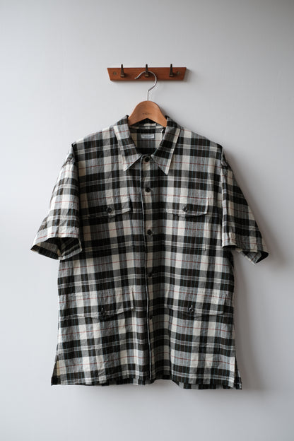 MADRAS SS SHIRT JACKET / ECRU × OLIVE