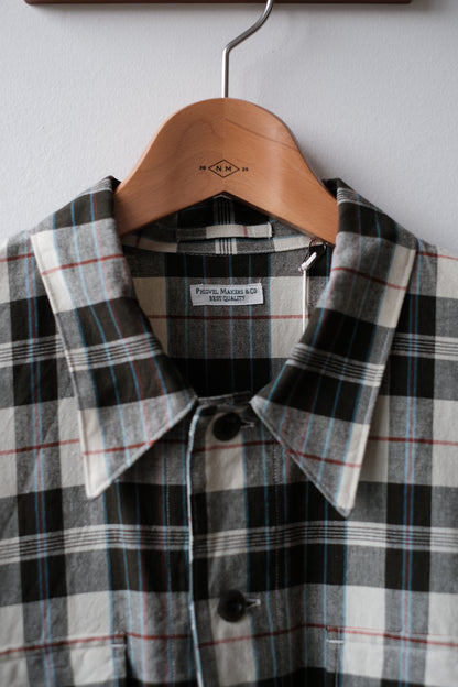 MADRAS SS SHIRT JACKET / ECRU × OLIVE