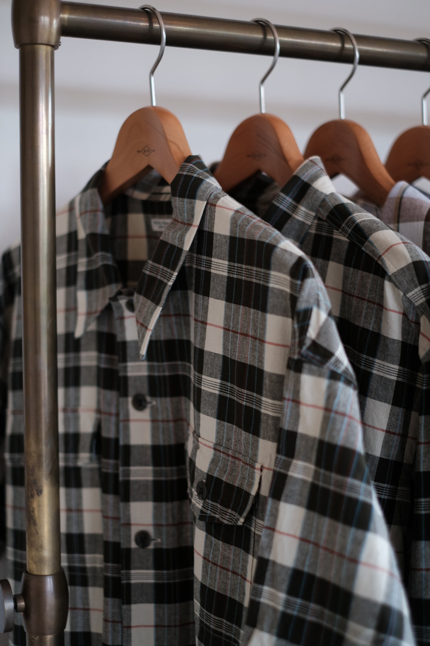 MADRAS SS SHIRT JACKET / ECRU × OLIVE