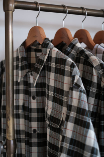 MADRAS SS SHIRT JACKET / ECRU × OLIVE