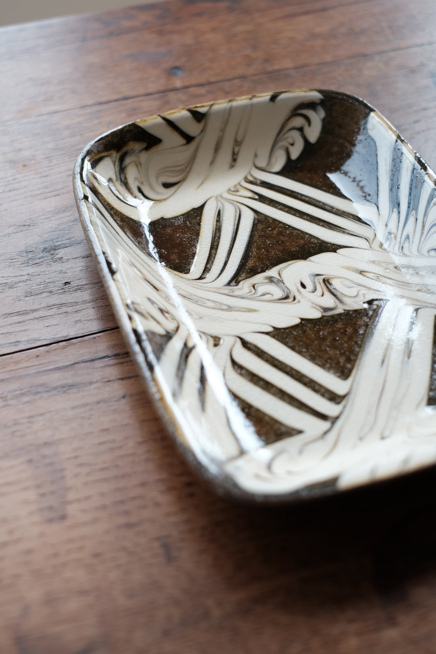 SLIPWARE PLATE / GREEN L①