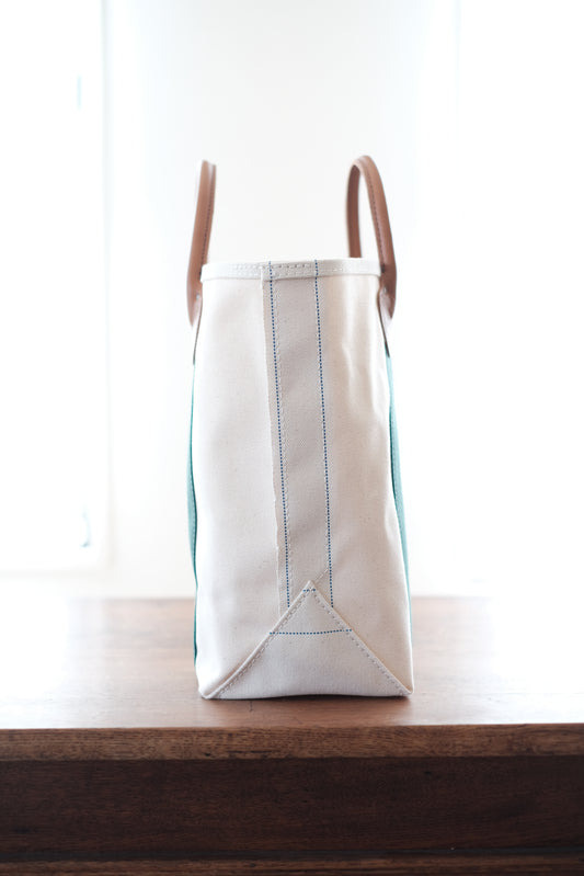 LEATHER HANDLE TOTE 80's / GREEN / TALL