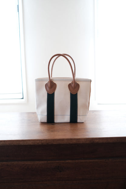 LEATHER HANDLE TOTE 80's / GREEN / SMALL
