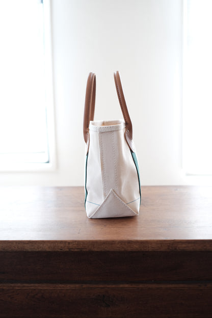 LEATHER HANDLE TOTE 80's / GREEN / SMALL