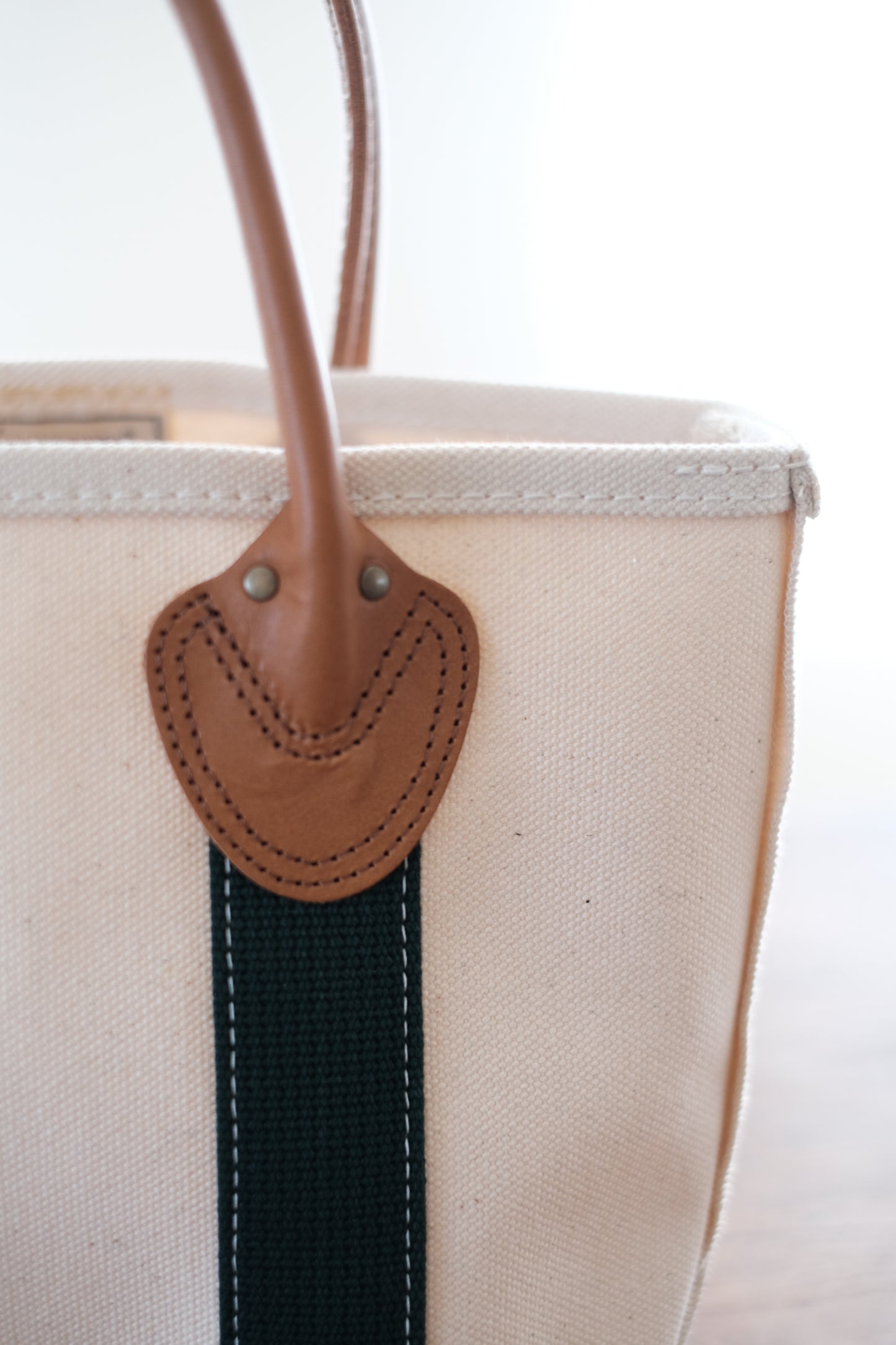 LEATHER HANDLE TOTE 80's / GREEN / SMALL