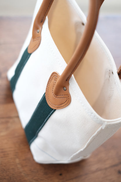 LEATHER HANDLE TOTE 80's / GREEN / SMALL