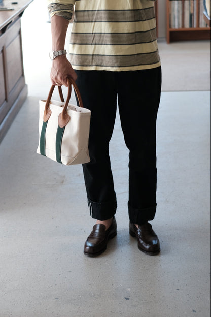 LEATHER HANDLE TOTE 80's / GREEN / SMALL