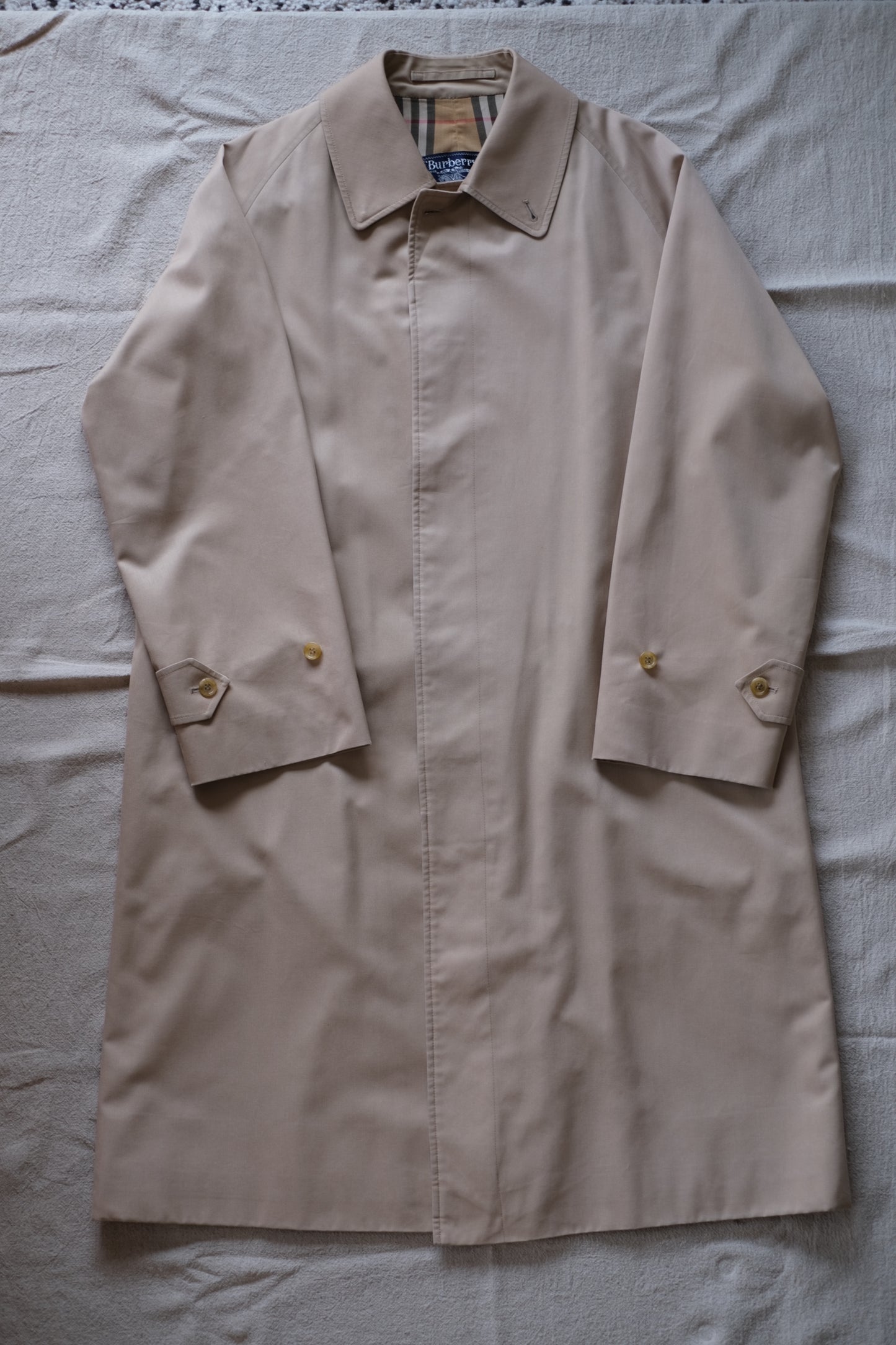 80s BURBERRYS BALMACAAN COAT ONE PANEL SLEEVE