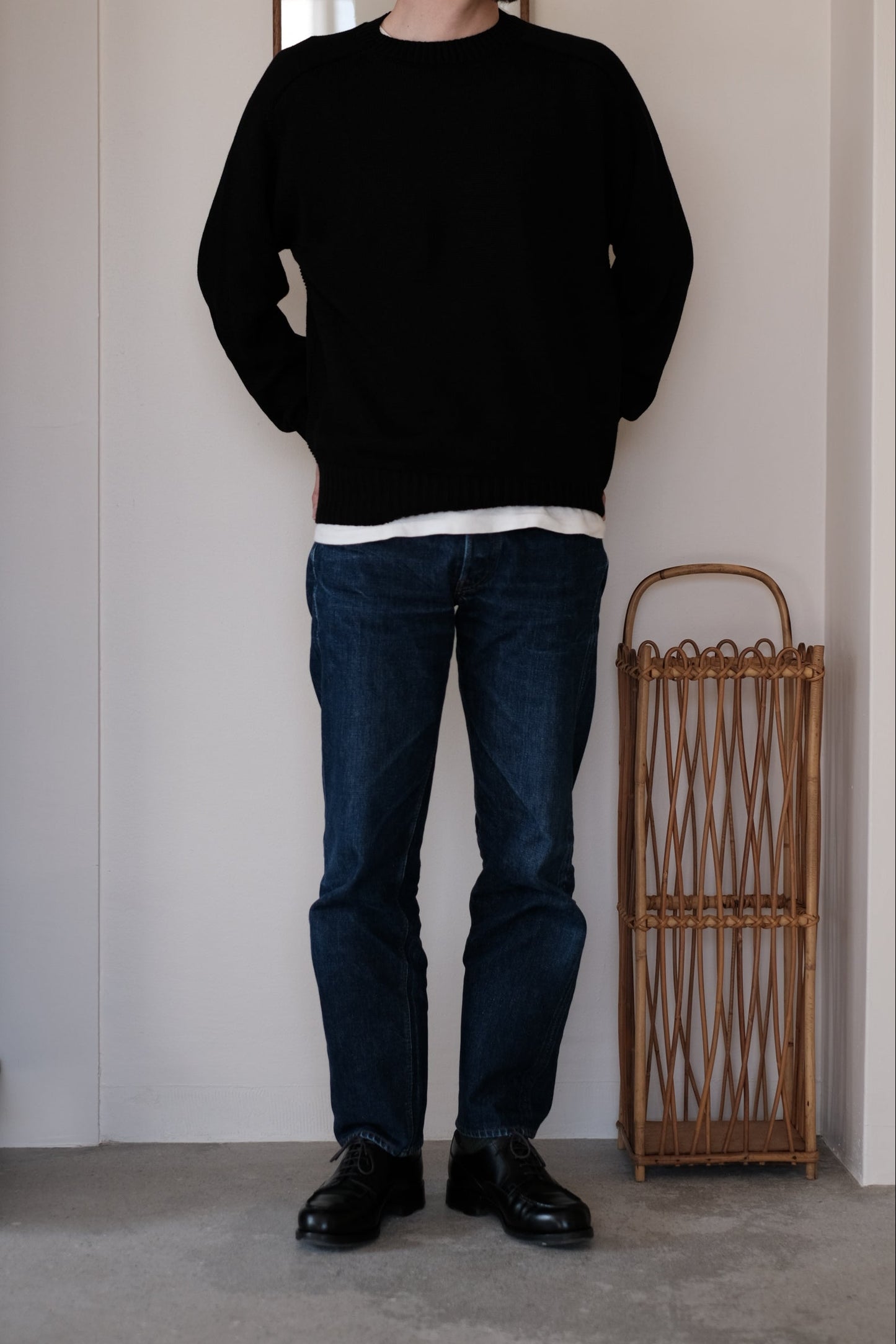 C/L CREWNECK KNIT / INK BLACK