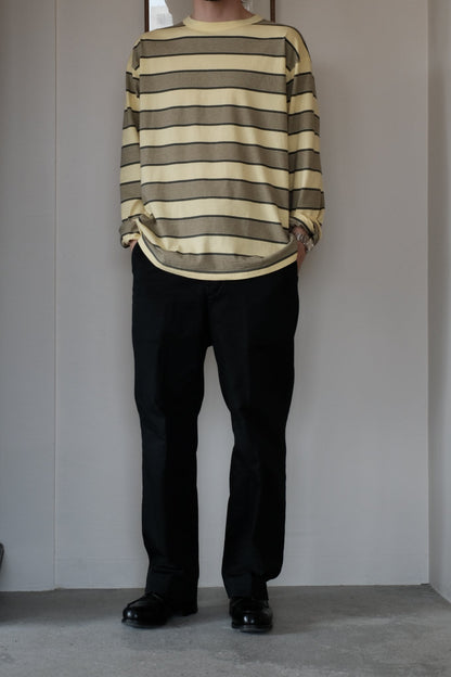 BORDER LS TOP / P.YELLOW x VIRIDIAN
