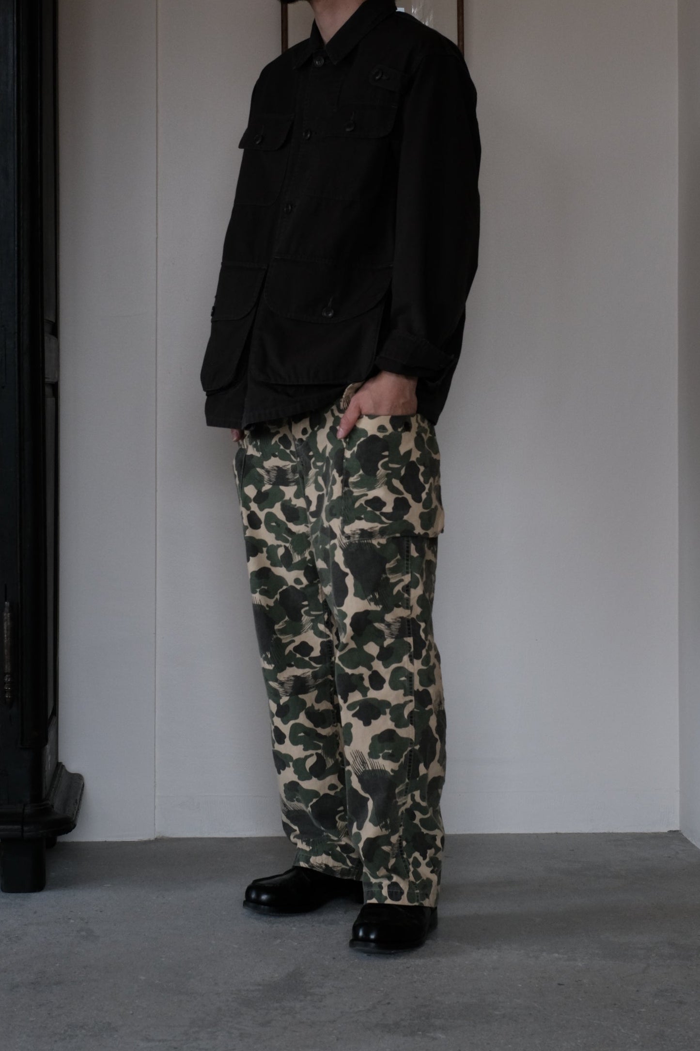 POPLIN CLOTH UTILITY JACKET / FADED CHARCOAL